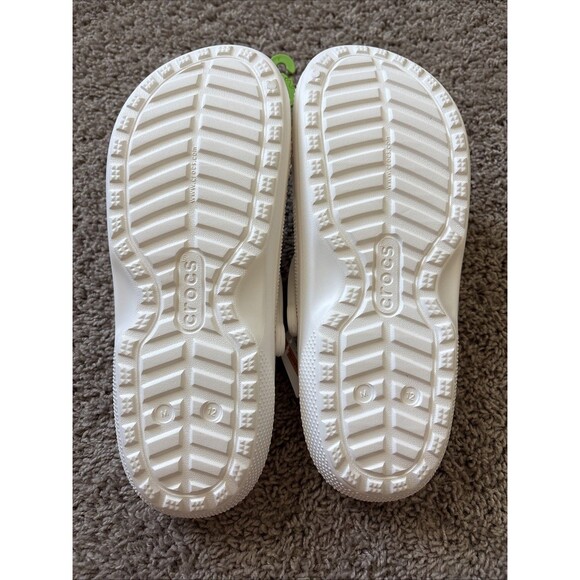 Crocs Classic Lined Clogs White w/ Gray Lining Mens Size 12 New 203591-10M